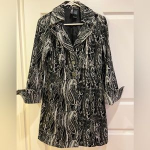 Black/Grey Suede Dress Coat!  Perfect for Spring or Fall!